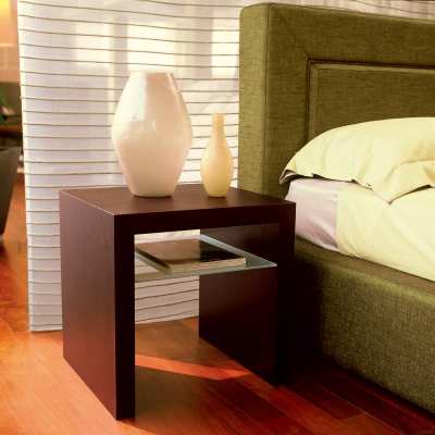 Modern bedside table dino covered in oak