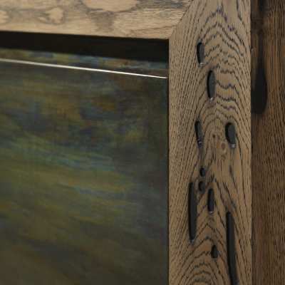 Venice's Briccole Twings 2 Ante Cupboard wood detail side zoom